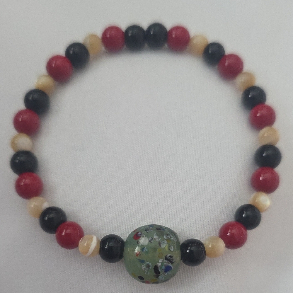 Elegant Multicolor Handmade 7"Beaded Bracelet